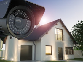 Security camera and house Security camera and house